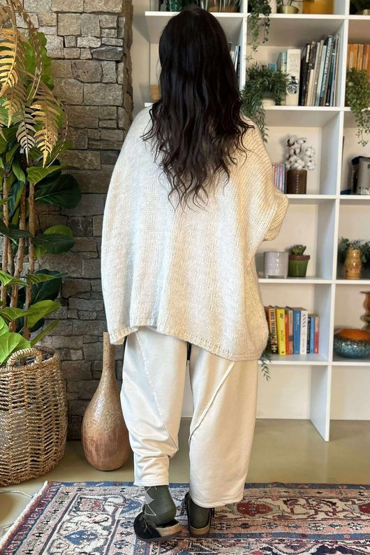 Inside Out Oversized Grunge Knit Stone